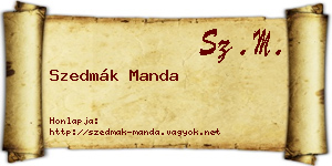 Szedmák Manda névjegykártya